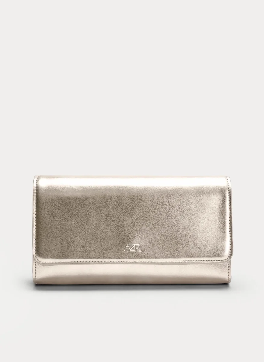 BOLSO DE FIESTA CHAMPÁN METALIZADO CON CADENA - Imagen 2