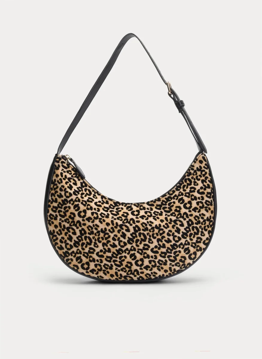 BOLSO DE HOMBRO LEOPARDO BEIGE Y NEGRO - Imagen 2