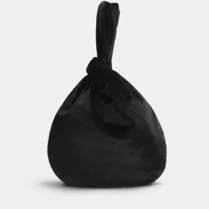 BOLSO DE MANO NEGRO TERCIOPELO CON NUDO