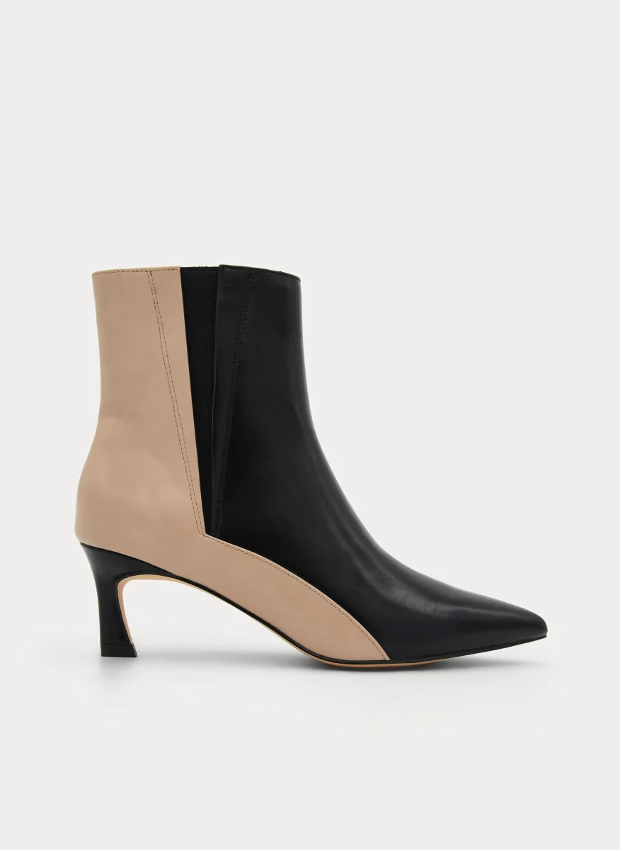 BOTÍN NEGRO BICOLOR TACÓN FINO ELÁSTICO - Imagen 2