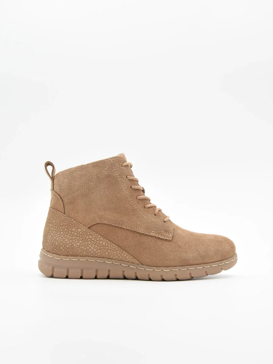 BOTÍN PIEL SERRAJE MOCHA CON CORDONES DE NYREX - Imagen 2