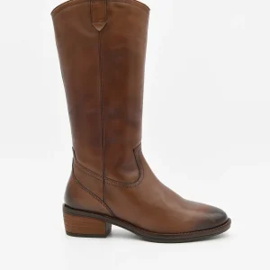 BOTA ALTA DE PIEL CUERO TACÓN BAJO
