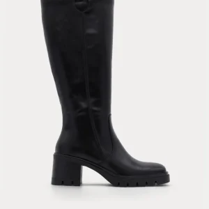 BOTA ALTA NEGRA SUELA TRACK TACÓN MEDIO