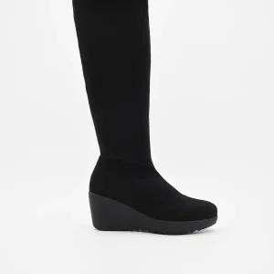 BOTA ALTA NEGRA CON CUÑA DE NYREX