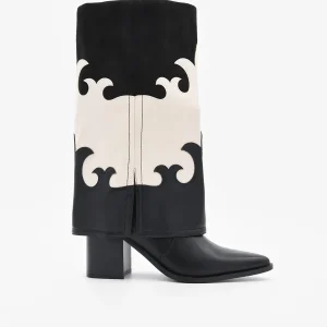 BOTA COWBOY BICOLOR NEGRO Y BLANCO