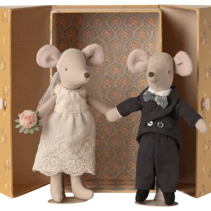 Pareja de Ratones de Boda en Caja- Mamá y Papá
