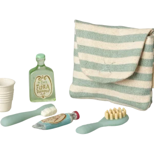 Set de Cepillos de Dientes con Bolsa, Ratón - Raya Azul