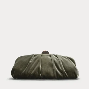 CLUTCH VERDE TERCIOPELO FRUNCIDO FIESTA