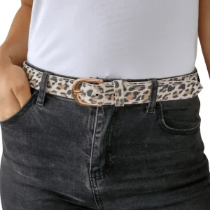 Cinturón Italiano animal print, fondo beige claro