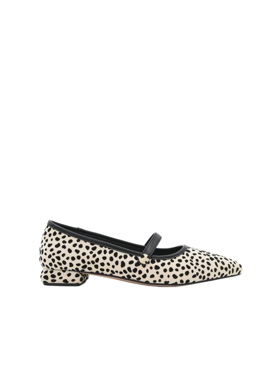 Bailarinas Beige Estampadas con Tira Negra - Imagen 4
