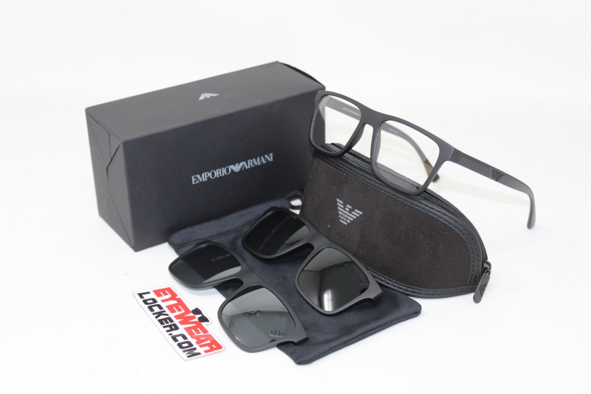 Emporio Armani EA4115 Matte Black Clear con extra Clips - Imagen 5