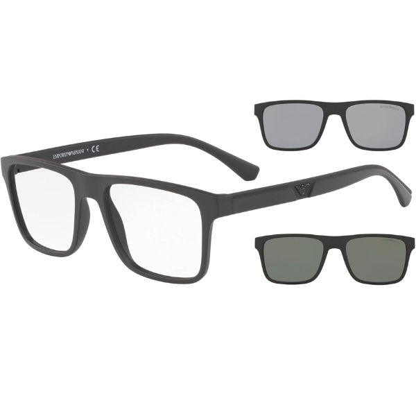 Emporio Armani EA4115 Matte Black Clear con extra Clips