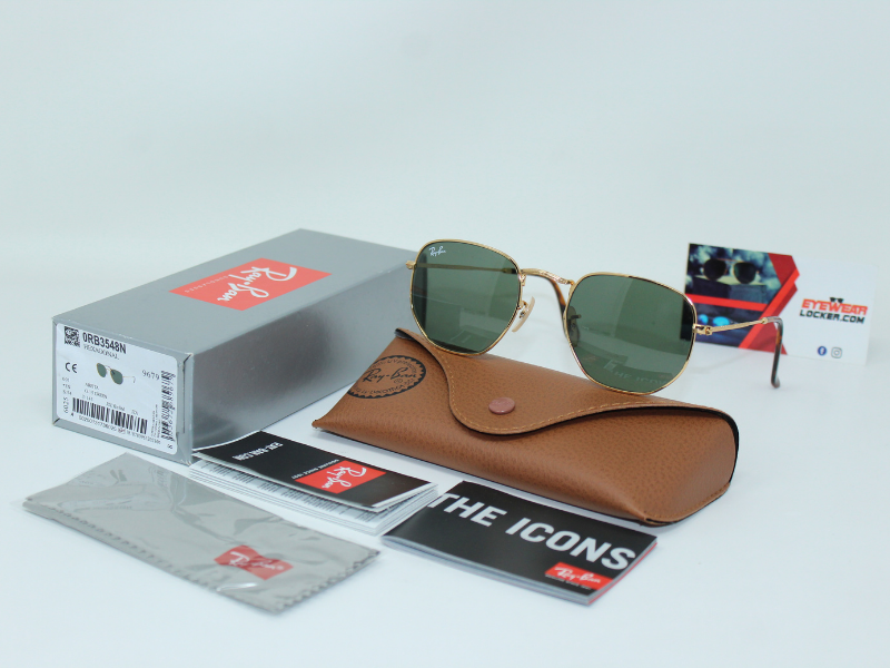 Ray Ban Hexagonal RB3548N Gold Verde G-15 Clásica – 51mm - Imagen 8
