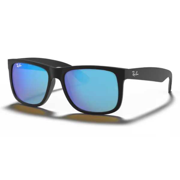 Ray Ban Justin RB4165 Matte Black Blue Espejada - Imagen 2