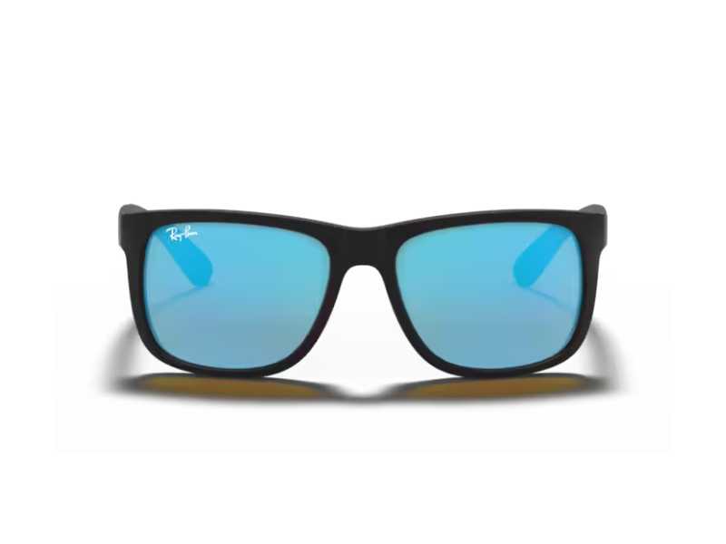 Ray Ban Justin RB4165 Matte Black Blue Espejada - Imagen 4