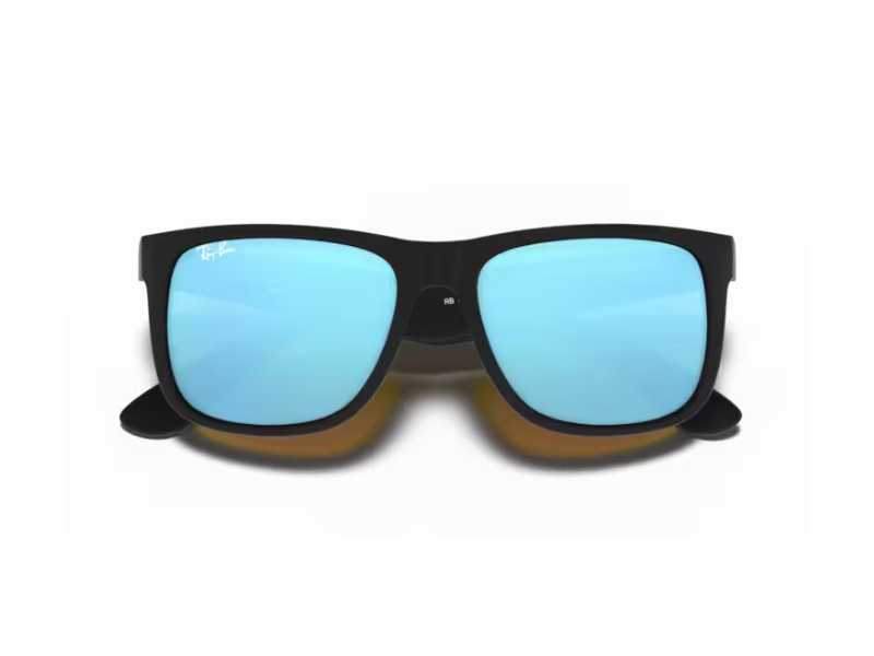 Ray Ban Justin RB4165 Matte Black Blue Espejada - Imagen 5