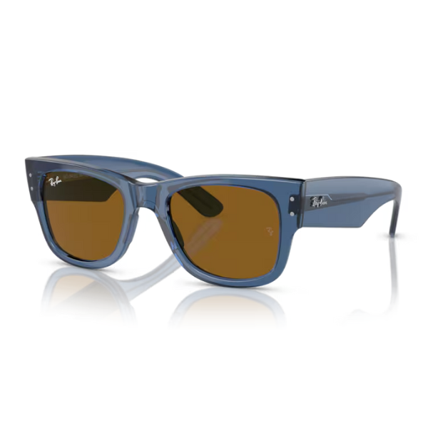 Ray Ban Mega Wayfarer RB0840S Azul Translucido Marron - Imagen 2