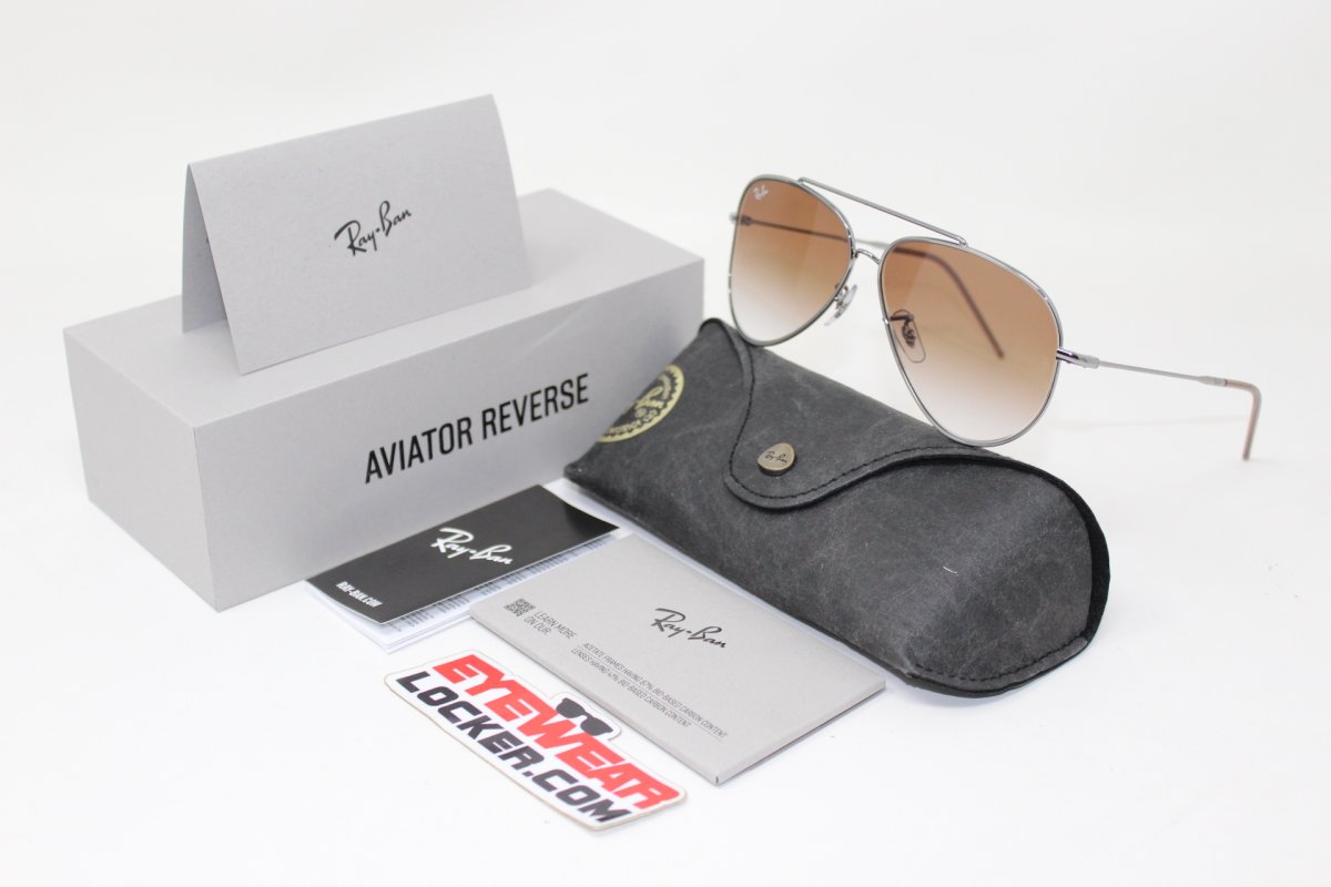 Ray Ban Aviador Reverse Gunmetal Marron - Imagen 6
