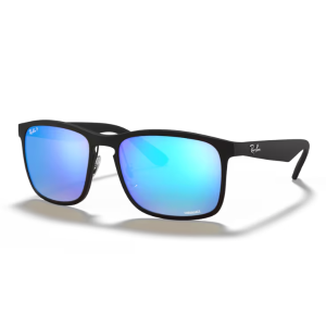Ray Ban Chromance RB4264 Matte Black Green Mirror Blue Polarizadas