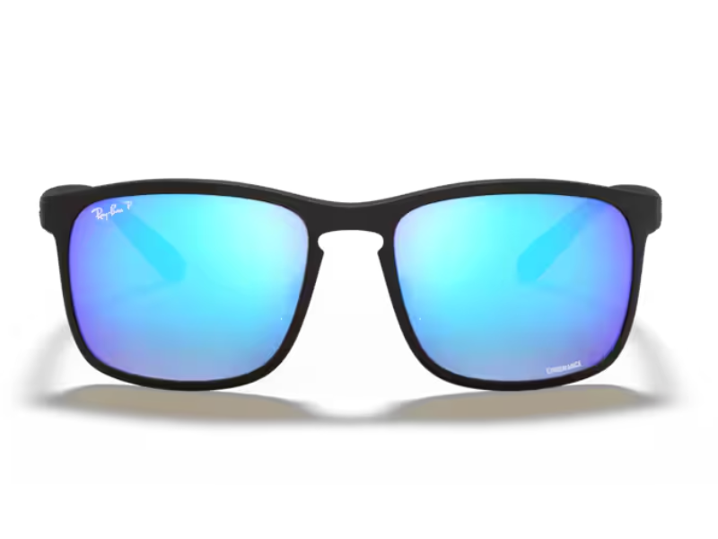 Ray Ban Chromance RB4264 Matte Black Green Mirror Blue Polarizadas - Imagen 4