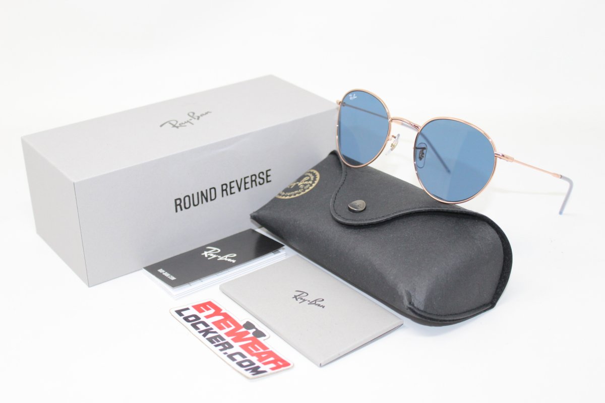 Ray Ban Round Reverse Rosegold Dark Blue - Imagen 6