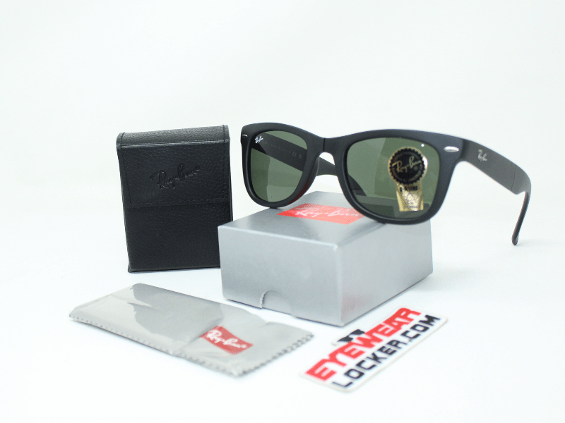 Ray Ban Wayfarer Folding RB4105 Polished Black Verde G-15 - Imagen 7