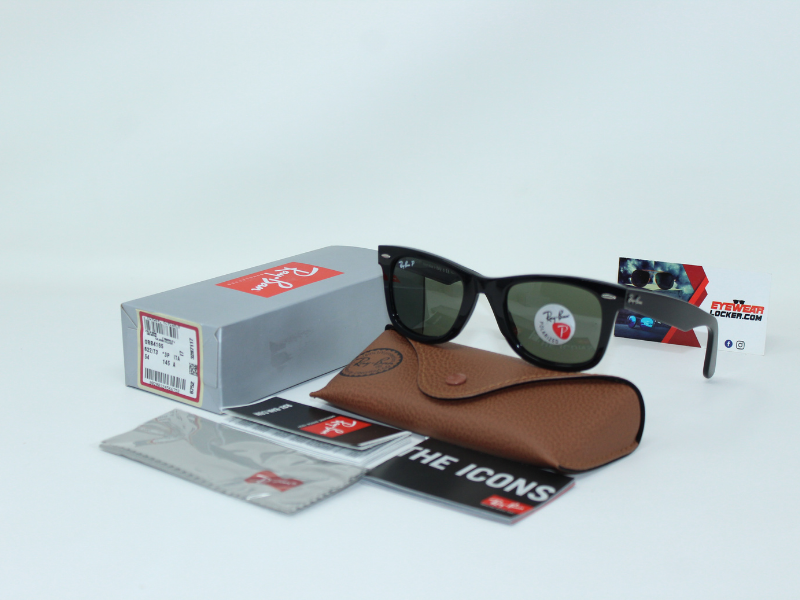 Ray Ban Wayfarer RB2140 Black Verde G-15 Clásica Polarizadas - Imagen 9