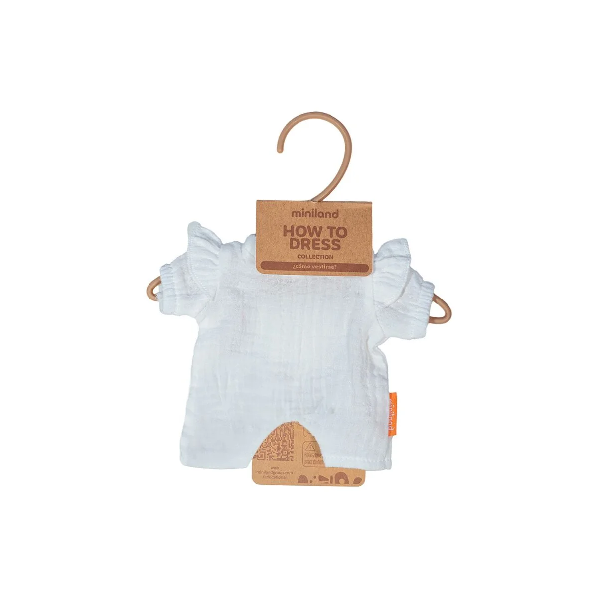 Pijama blanco con gorro para muñeco 21cm - Imagen 3
