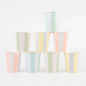Vasos de Rayas Color Pastel