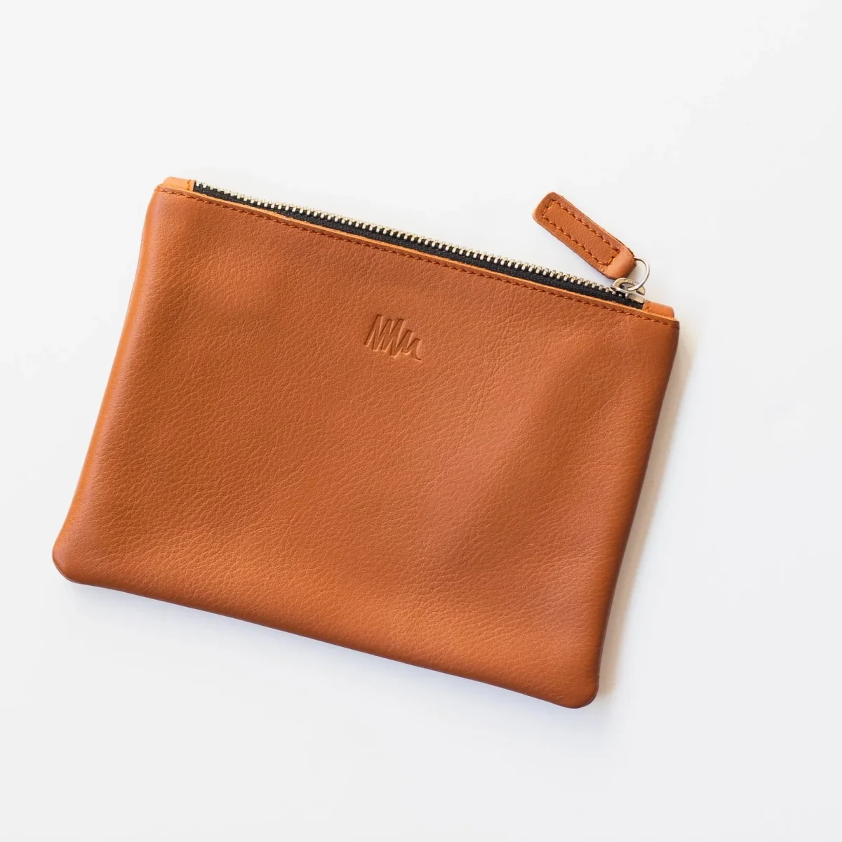 Cartera de cuero camel