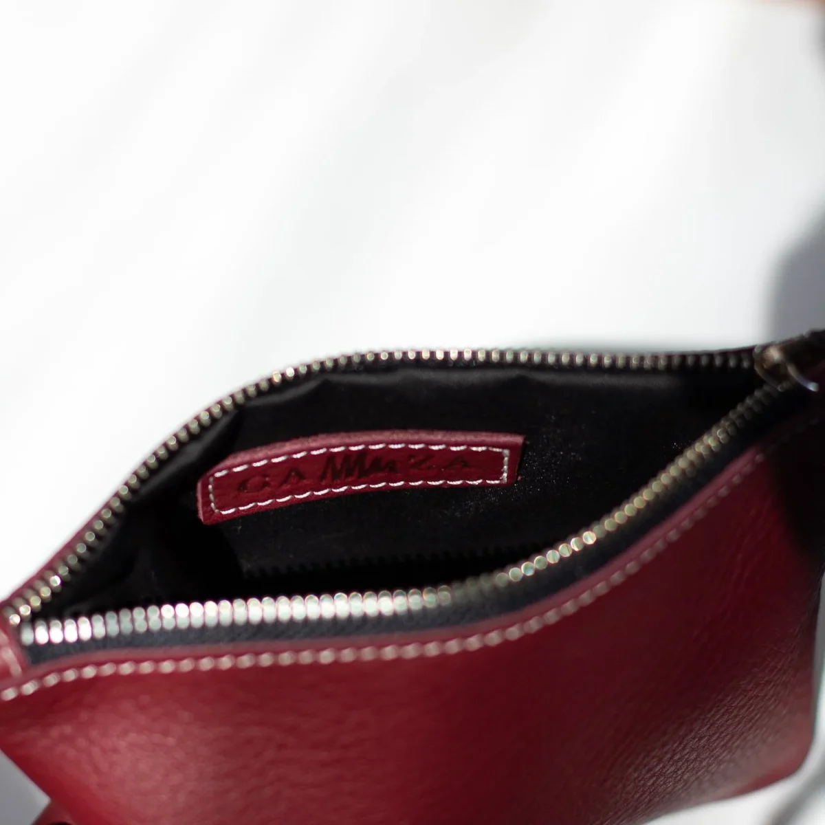 Cartera de cuero granate - Imagen 8