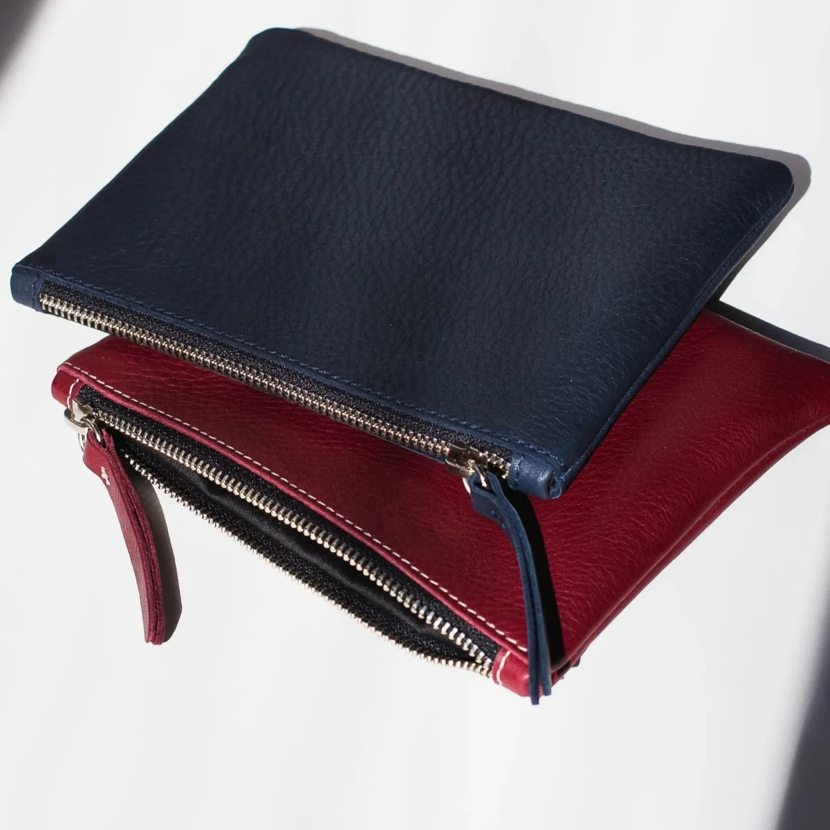 Cartera de cuero granate - Imagen 5
