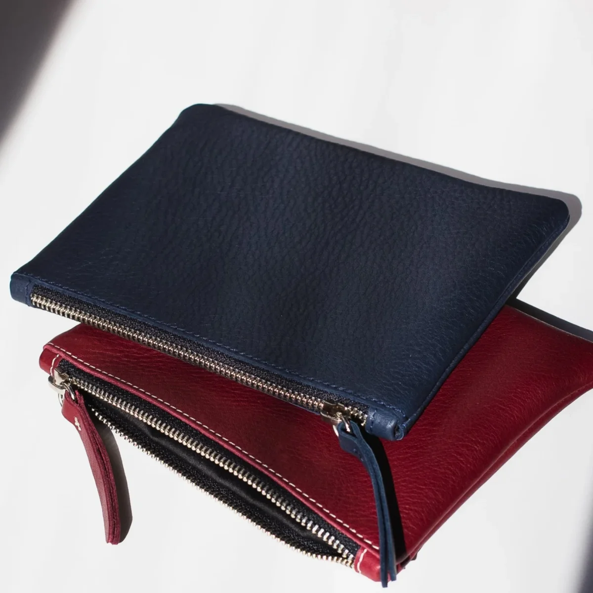 Cartera de cuero azul marino - Imagen 7