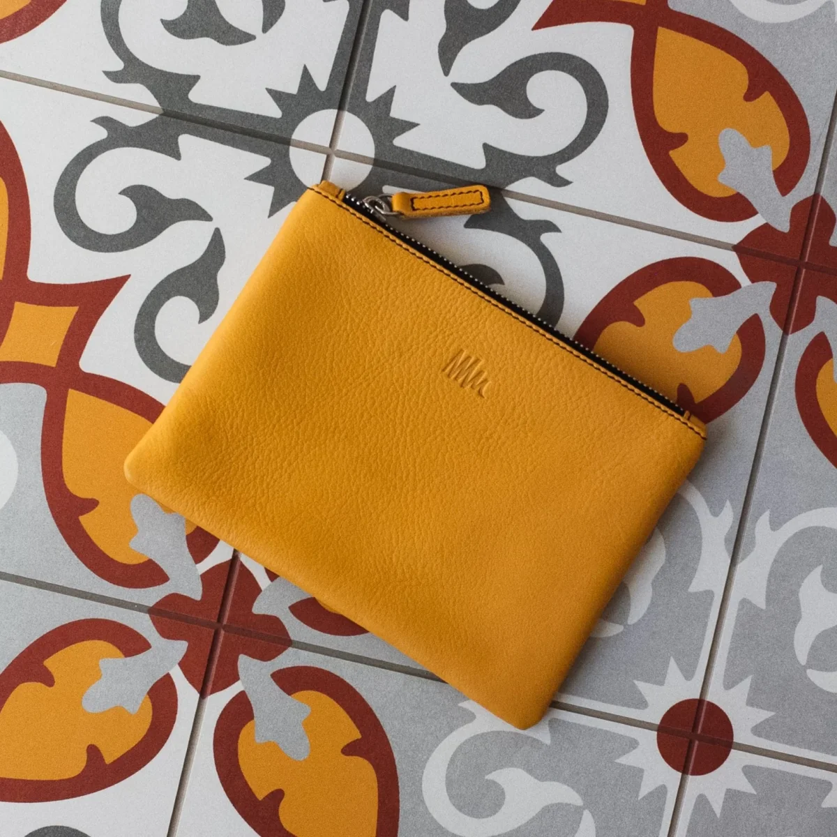 Cartera de cuero amarilla - Imagen 5