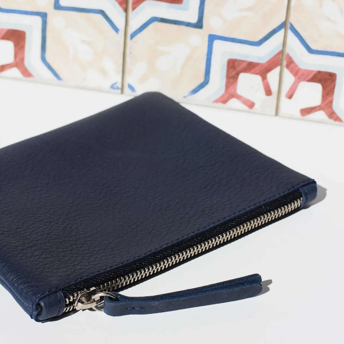 Cartera de cuero azul marino - Imagen 6