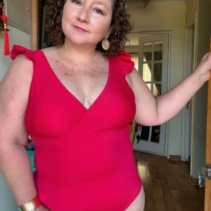 Traje de baño Margaret entero cereza