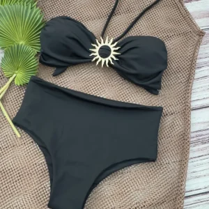 Conjunto bikini strapless sol dorado Negro bottom Ocean