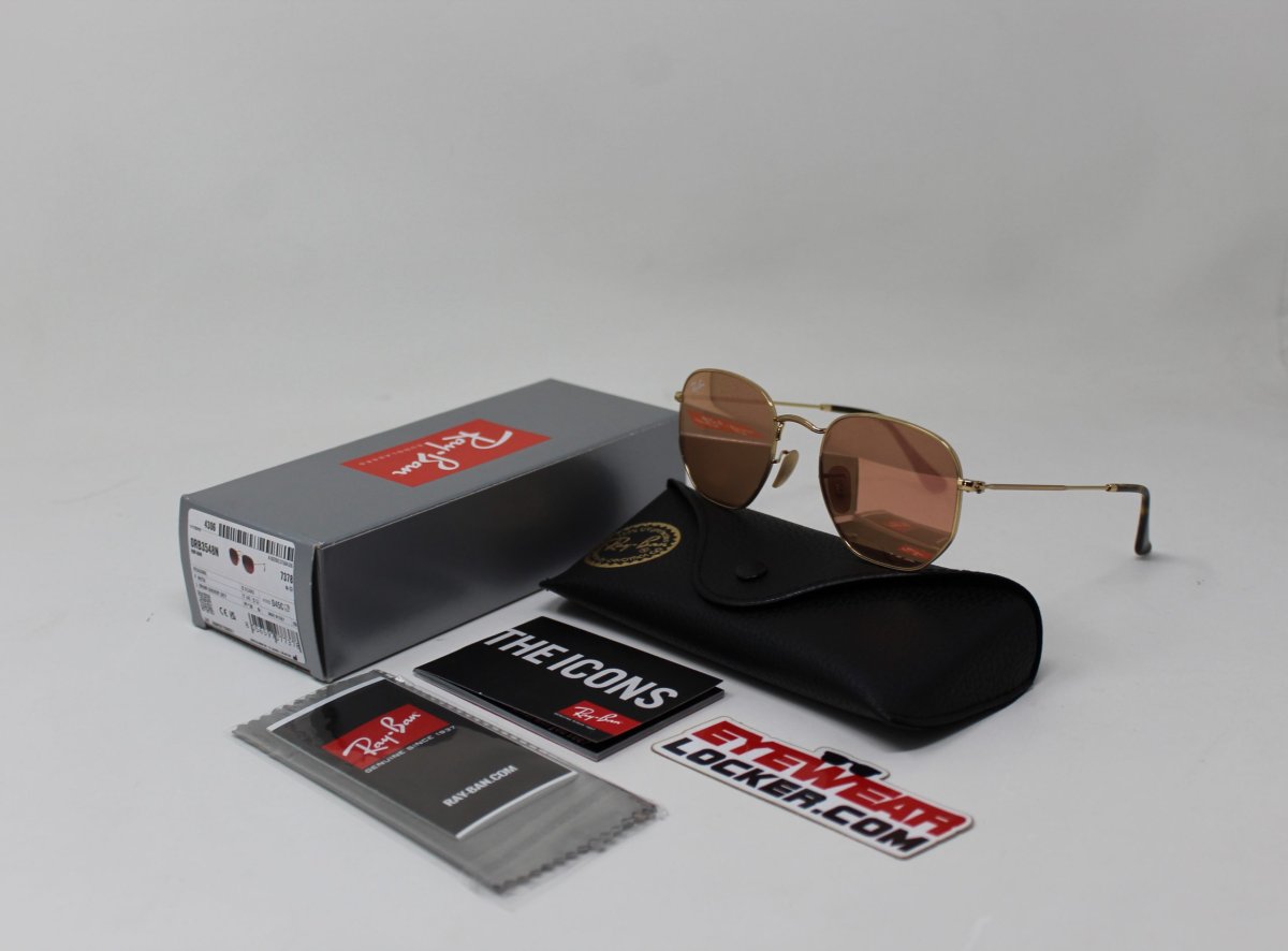 Ray Ban Hexagonal RB3548N Gold Copper Flash Metal - Imagen 6