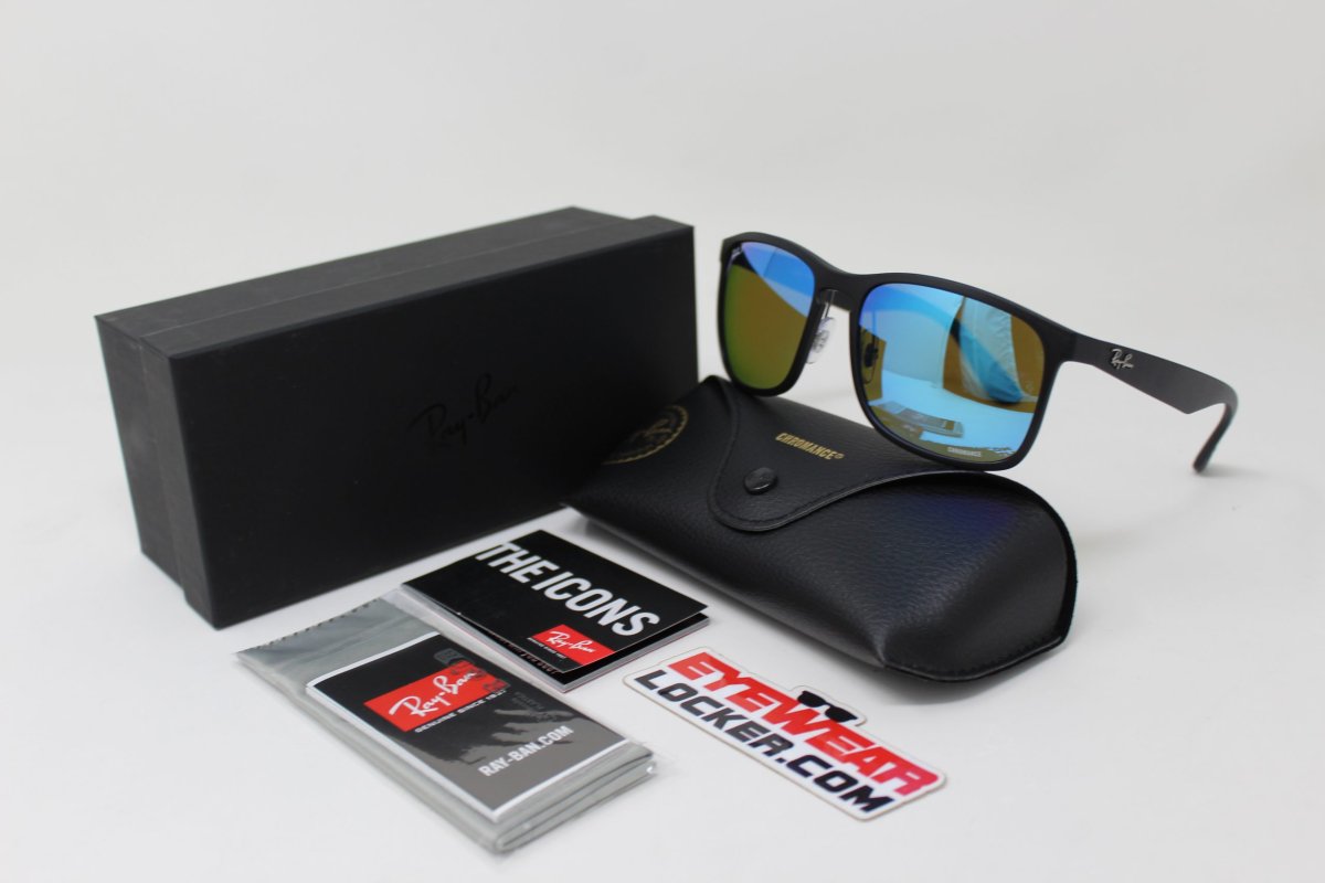 Ray Ban Chromance RB4264 Matte Black Green Mirror Blue Polarizadas - Imagen 6