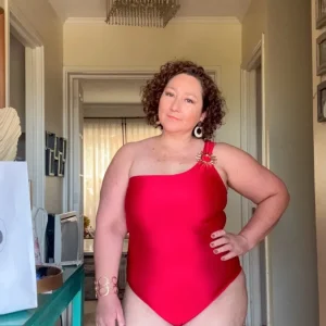 Traje de baño kaway sol decorativo rojo
