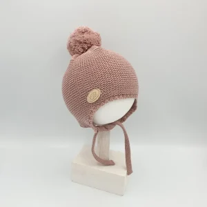 Gorro Pompón Rosa Empolvado