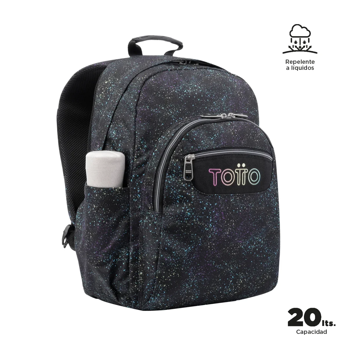 Mochila escolar adaptable a carro Totto Acuareles Salpicado - 44cm - Imagen 3
