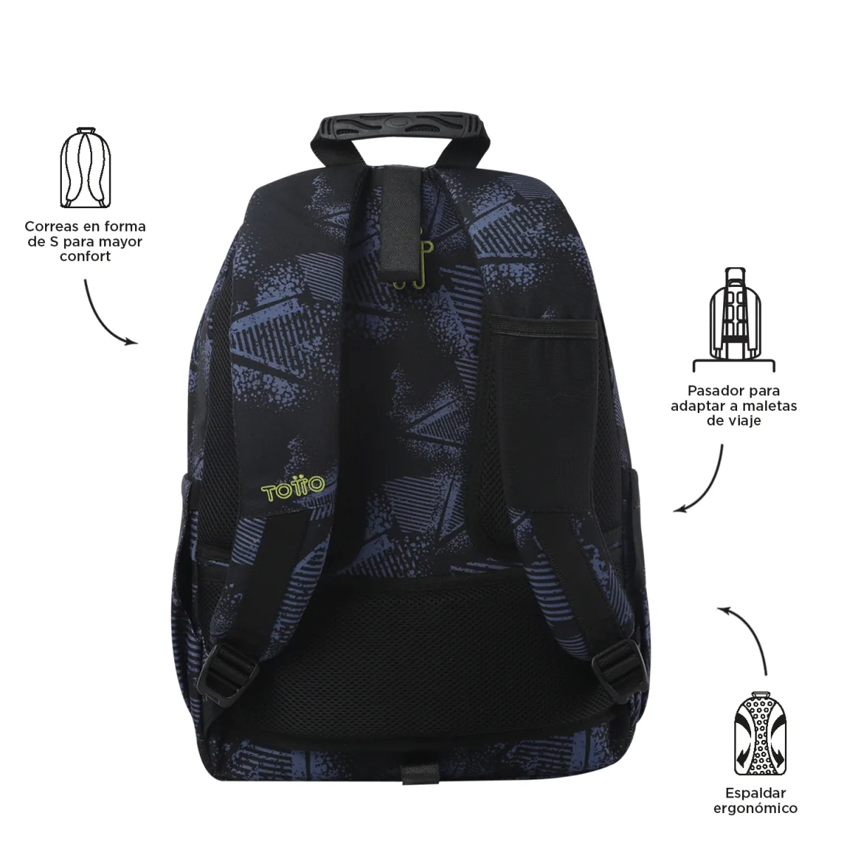 Mochila escolar adaptable a carro Totto Acuareles Stampil - 44cm - Imagen 6