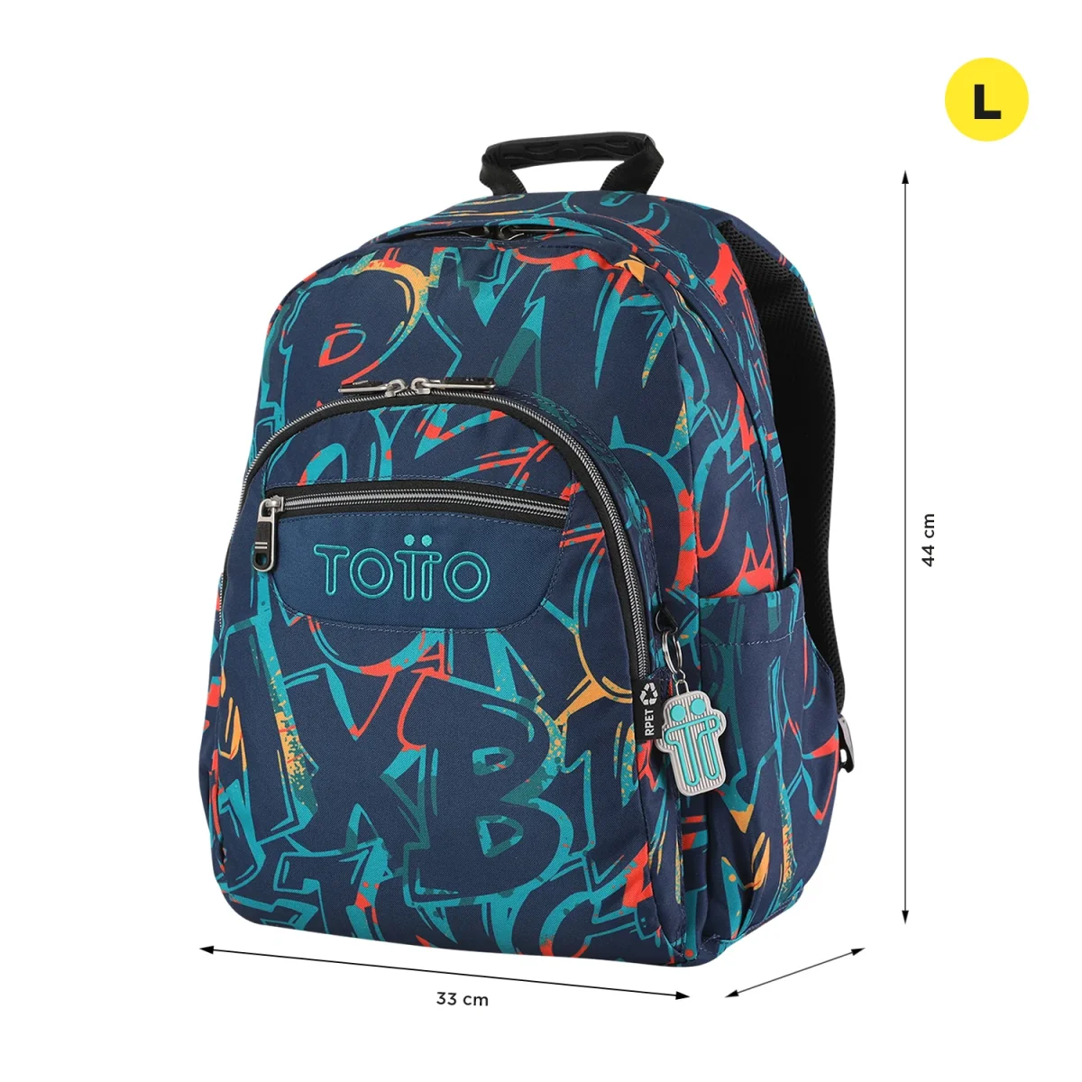 Mochila escolar adaptable a carro Totto Acuareles Shock - 44cm - Imagen 3