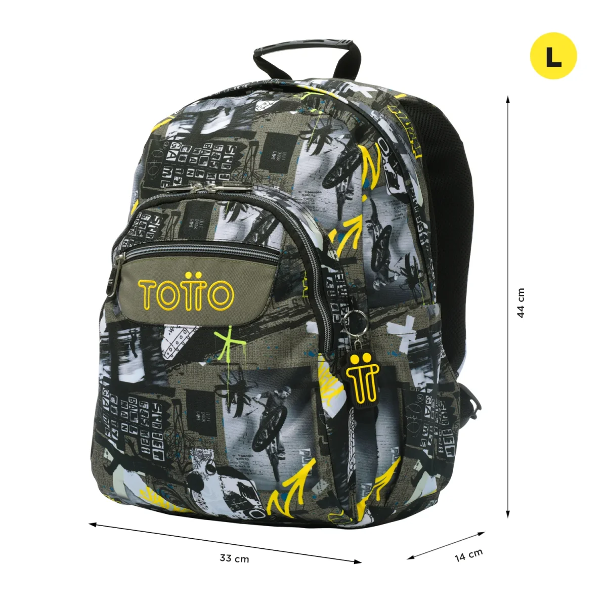 Mochila escolar adaptable a carro Totto Acuareles Baski - 44cm - Imagen 3