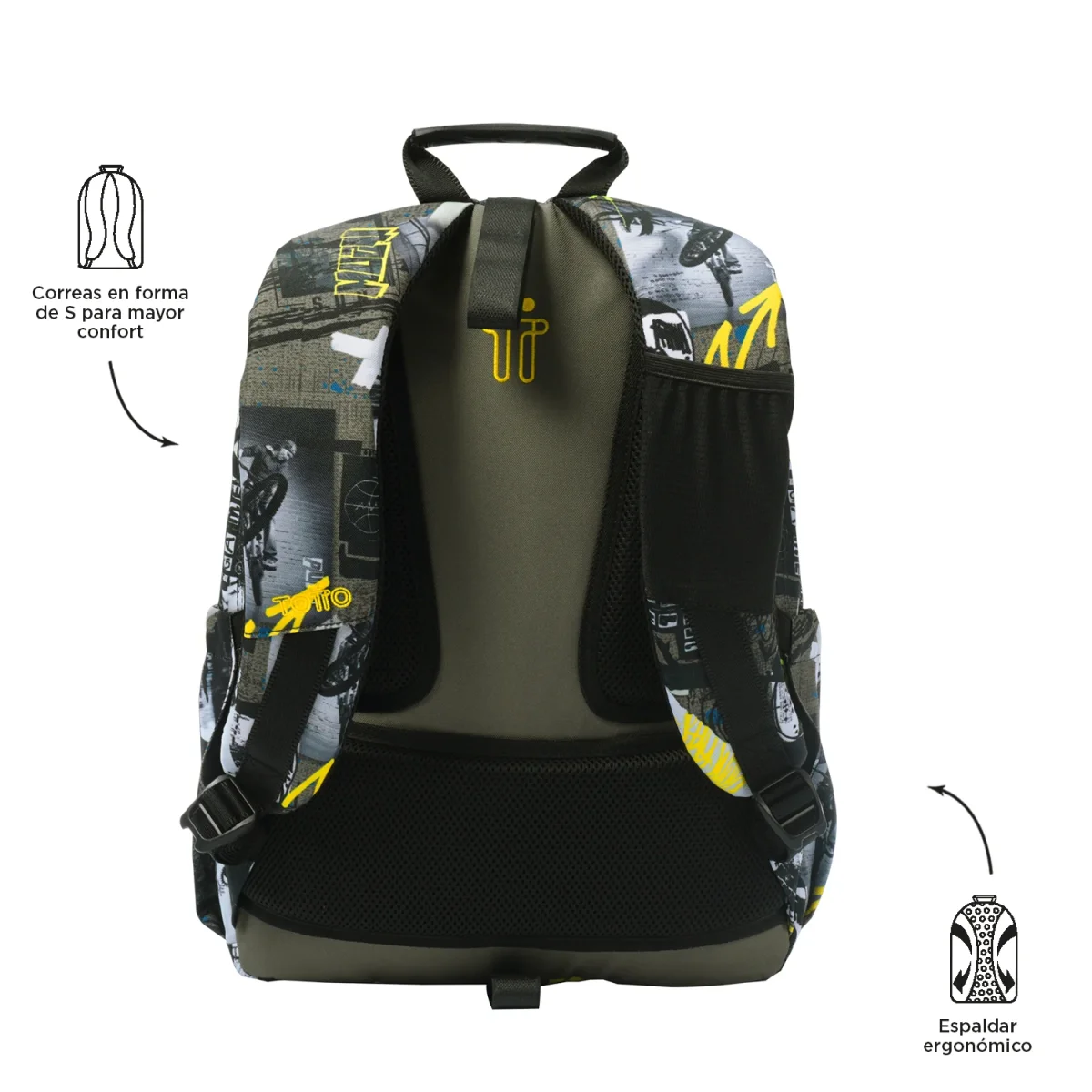 Mochila escolar adaptable a carro Totto Acuareles Baski - 44cm - Imagen 6