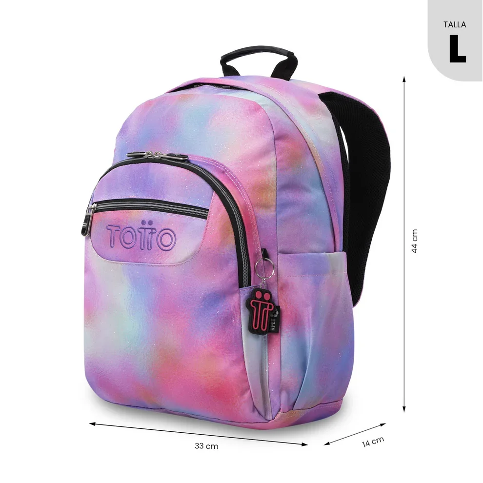 Mochila escolar adaptable a carro Totto Acuareles BLOOM - 44cm - Imagen 4