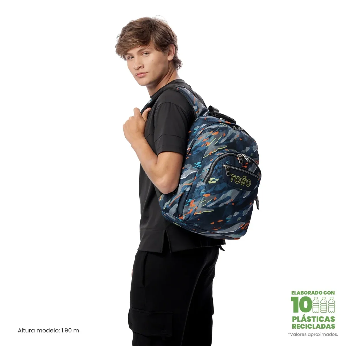 Mochila escolar adaptable a carro Totto Acuareles Groove - 44cm - Imagen 3