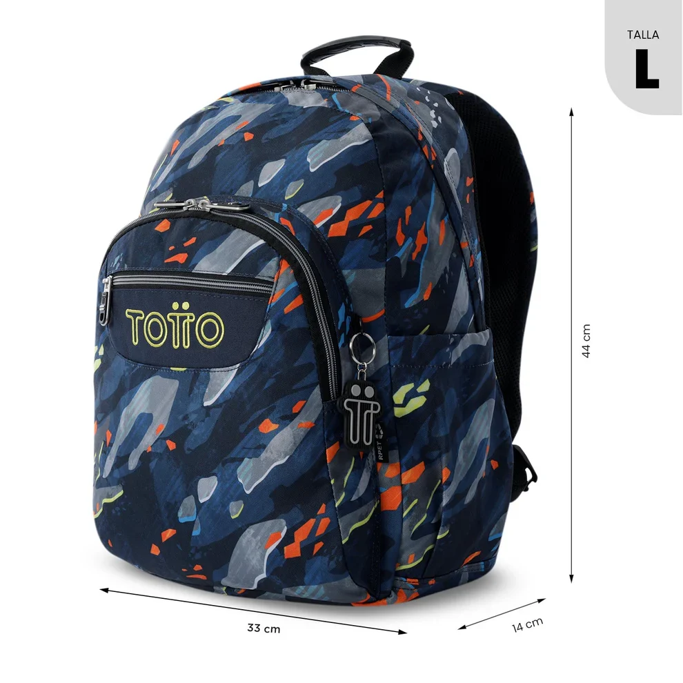 Mochila escolar adaptable a carro Totto Acuareles Groove - 44cm - Imagen 4