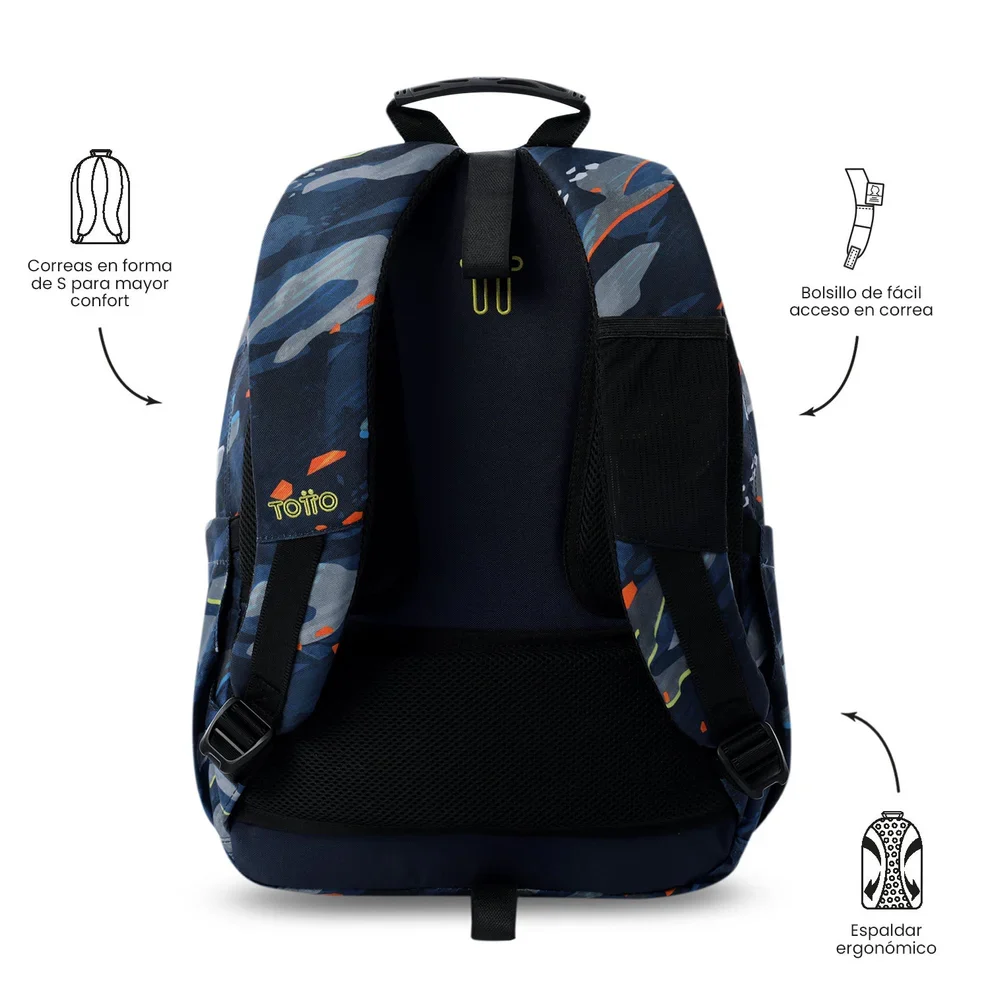 Mochila escolar adaptable a carro Totto Acuareles Groove - 44cm - Imagen 5